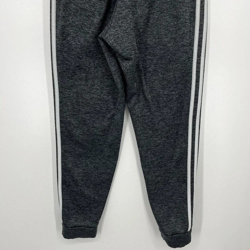 Adidas‎ Sweatpants Men's Size S Gray Striped Fleece Lined Drawstring